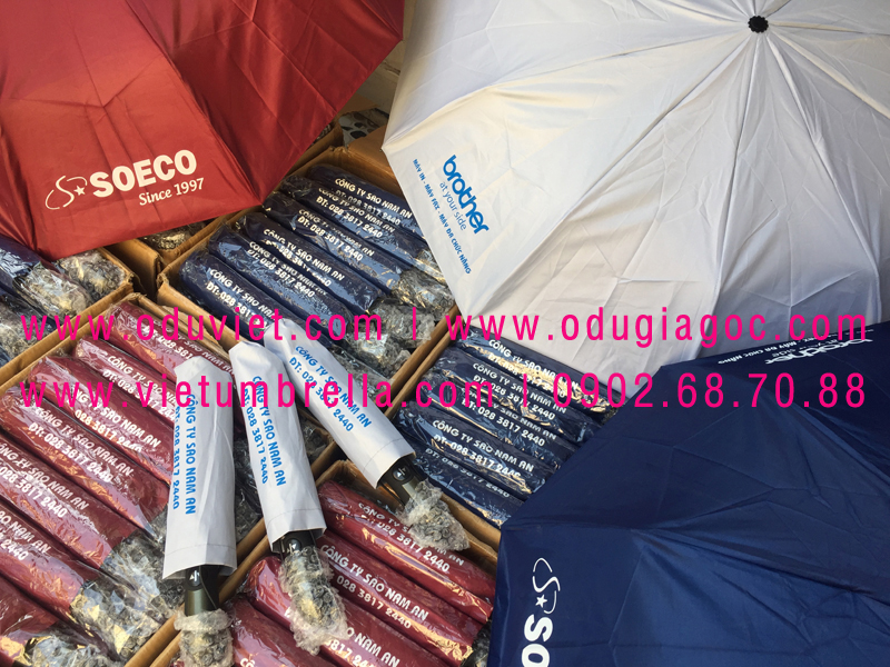 xưởng sản xuất ô dù cầm tay in logo quảng cáo